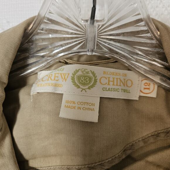 J Crew Womens Size 12 Weathered Classic Twill Jacket 100% Cotton Cargo Military - Picture 3 of 9